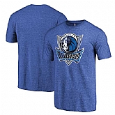 Dallas Mavericks Heather Royal Distressed Team Logo Fanatics Branded Tri-Blend T-Shirt,baseball caps,new era cap wholesale,wholesale hats